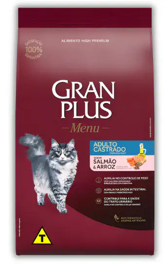 GRAN PLUS GATOS CASTRADOS SALMON Y ARROZ MENU