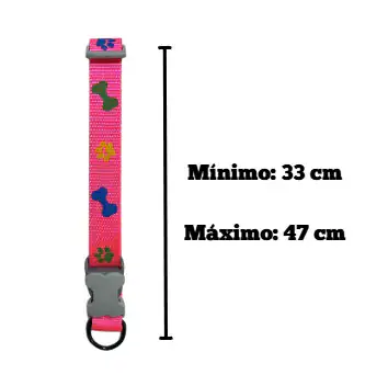 COLLAR ANCHO NYLON PUNTOS/HUESITOS