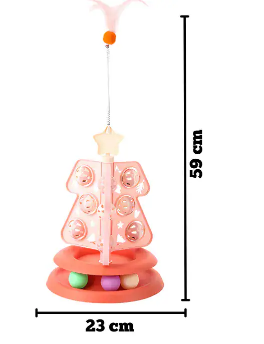 JUGUETE PIRAMIDE PARA GATOS CON PLUMAS