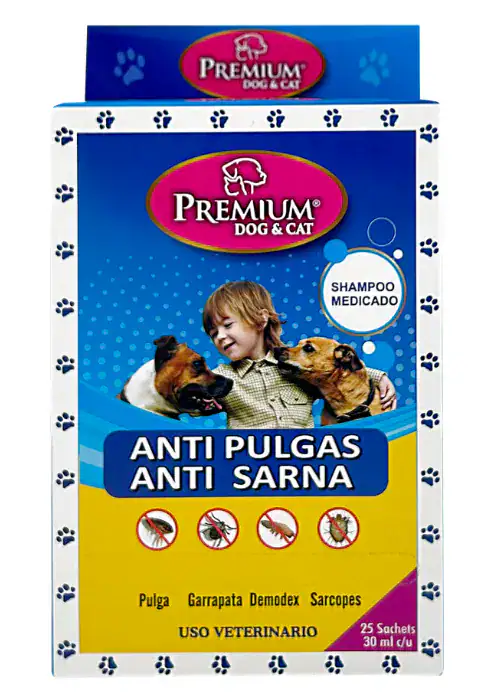 Shampoo En Sachets Premium Dog medicado 25 Unds X 30ml